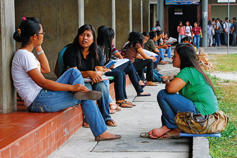 A group of university students in Indonesia A group of university students in Indonesia